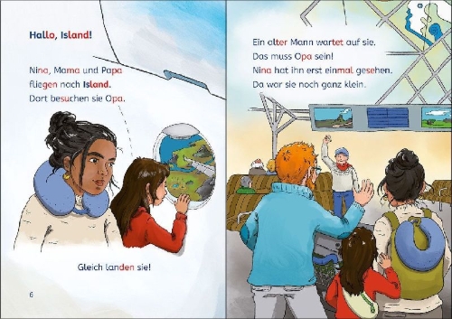 Buchcover und Innenansicht für das Buch: Leselöwen 1. Klasse - Abenteuer bei den Islandpferden