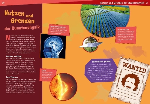 Buchcover und Innenansicht für das Buch: WAS IST WAS Naturwissenschaften easy! Physik. Licht und Atome.