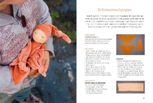 Buchcover und Innenansicht für das Buch: Handgemachte Puppen im Waldorf-Stil