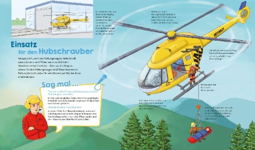 Buchcover und Innenansicht für das Buch: WAS IST WAS Junior Rettungskräfte im Einsatz