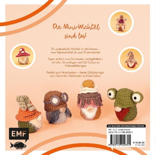 Buchcover und Innenansicht für das Buch: Mini-Amigurumis - Süße Wichtel