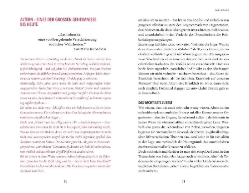 Buchcover und Innenansicht für das Buch: Altern wird heilbar