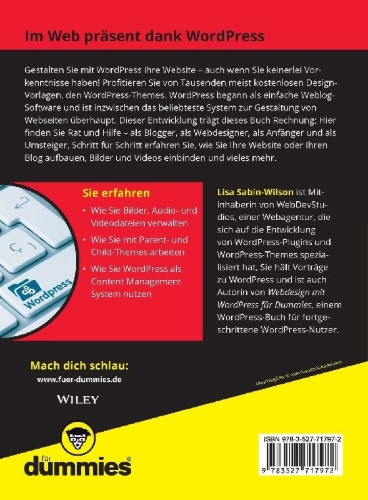 Buchcover und Innenansicht für das Buch: WordPress für Dummies