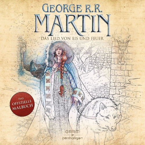 Buchcover und Innenansicht für das Buch: George R.R. Martin's Official A Game of Thrones Coloring Book