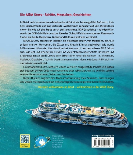 Buchcover und Innenansicht für das Buch: Die AIDA-Story Schiffe - Menschen - Geschichten