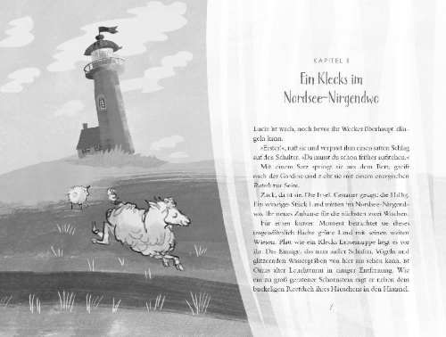 Buchcover und Innenansicht für das Buch: Ein Leuchtturmsommer voller Geheimnisse
