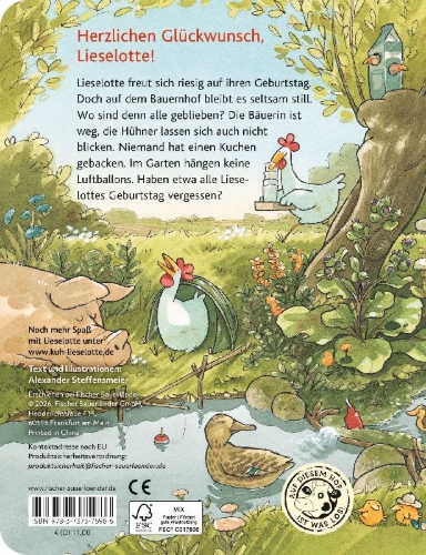 Buchcover und Innenansicht für das Buch: Ein Geburtstagsfest für Lieselotte