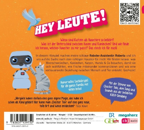 Buchcover und Innenansicht für das Buch: Checker Tobi  - Der große Haustier-Check: Katze, Hund, Kaninchen - Das check ich für euch!