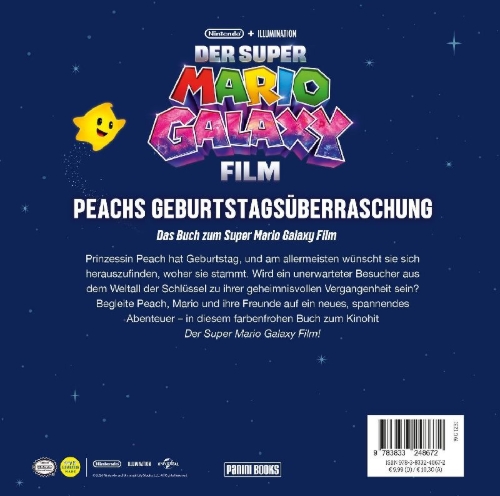 Buchcover und Innenansicht für das Buch: Der Super Mario Galaxy Film: Peachs Geburtstagsüberaschung