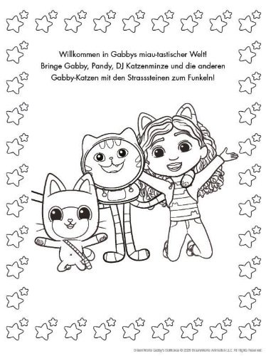Buchcover und Innenansicht für das Buch: Gabby's Dollhouse: Mein Strass-Malspaß