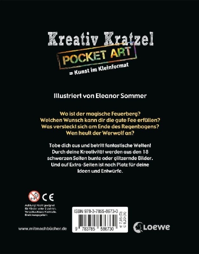 Buchcover und Innenansicht für das Buch: Kreativ-Kratzel Pocket Art: Fantasy