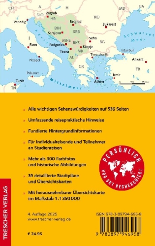 Buchcover und Innenansicht für das Buch: TRESCHER Reiseführer Balkan