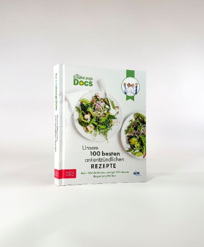 Buchcover und Innenansicht für das Buch: Die Ernährungs-Docs - Unsere 100 besten antientzündlichen Rezepte