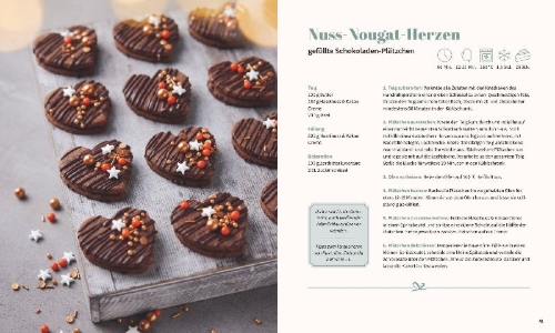 Buchcover und Innenansicht für das Buch: Sallys Weihnachtsbäckerei