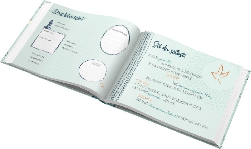 Buchcover und Innenansicht für das Buch: Meine Konfirmation - Kreativalbum