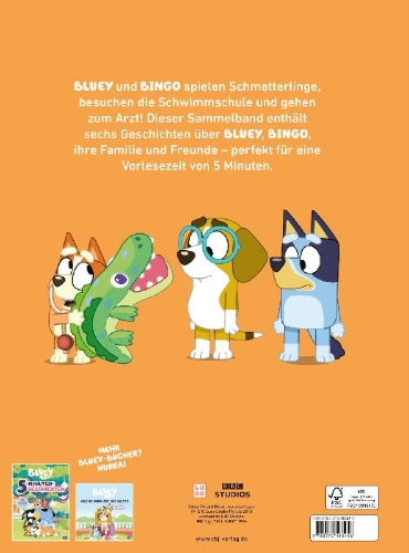 Buchcover und Innenansicht für das Buch: Bluey - More 5-Minute-Stories