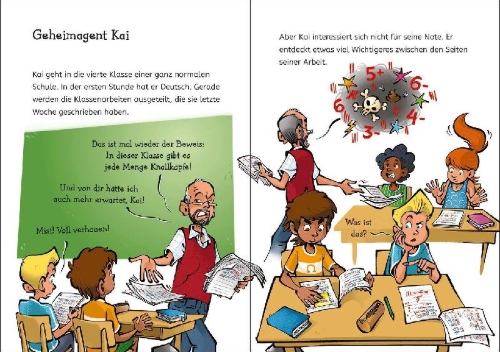 Buchcover und Innenansicht für das Buch: Leselöwen 3. Klasse - Geheimagent auf gefährlicher Mission