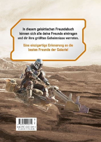 Buchcover und Innenansicht für das Buch: Star Wars The Mandalorian: Freundebuch