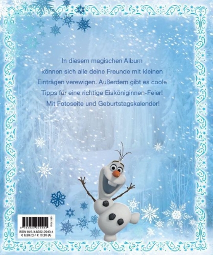 Buchcover und Innenansicht für das Buch: Disney Die Eiskönigin: Völlig unverfroren Freundebuch