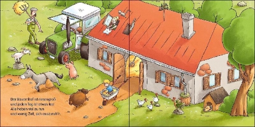 Buchcover und Innenansicht für das Buch: Gute Nacht, lieber Bauernhof!