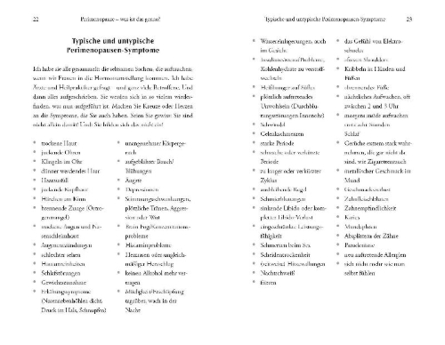 Buchcover und Innenansicht für das Buch: Perimenopause - zu alt für Pubertät, zu jung für Wechseljahre