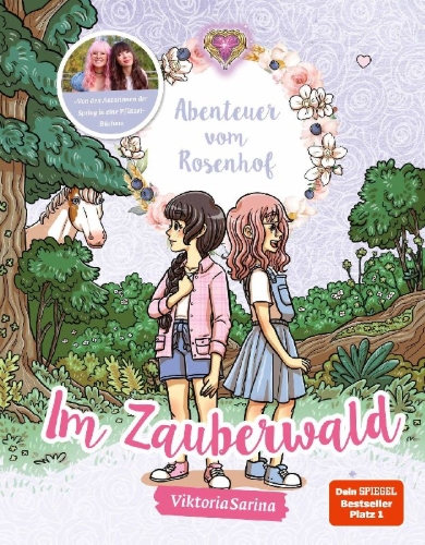 Buchcover und Innenansicht für das Buch: Abenteuer vom Rosenhof. Im Zauberwald