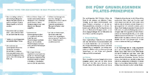 Buchcover und Innenansicht für das Buch: Pyjama-Pilates