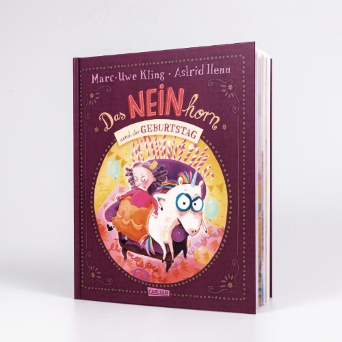 Buchcover und Innenansicht für das Buch: Das NEINhorn und der Geburtstag