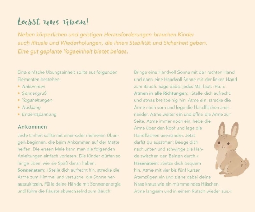 Buchcover und Innenansicht für das Buch: Kinderyoga - Die Mitmach-Box