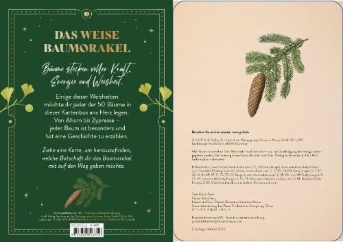 Buchcover und Innenansicht für das Buch: Orakelkarten: Die verborgene Kraft der Bäume