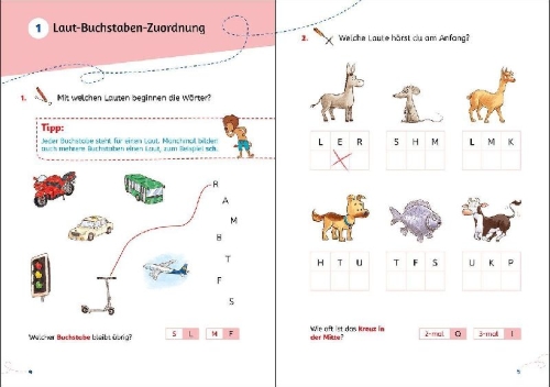 Buchcover und Innenansicht für das Buch: Leselöwen Lernhilfen - Lesen lernen - 1. Klasse