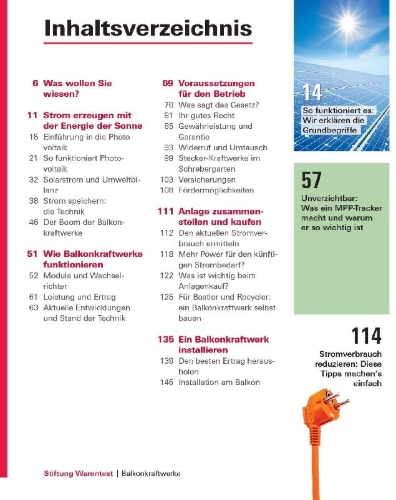 Buchcover und Innenansicht für das Buch: Balkonkraftwerke