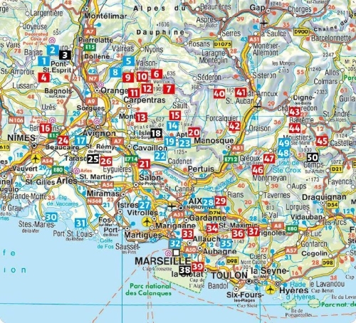 Buchcover und Innenansicht für das Buch: ROTHER Wanderführer Provence