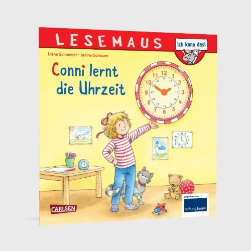 Buchcover und Innenansicht für das Buch: LESEMAUS 190: Conni lernt die Uhrzeit