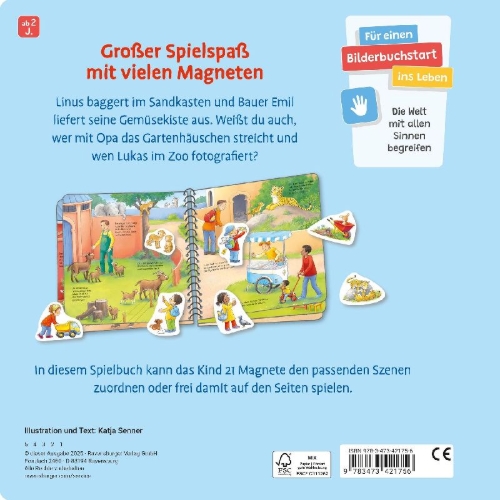 Buchcover und Innenansicht für das Buch: Mein großes Magnetbuch - Wer macht was?