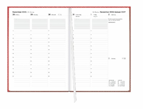 Buchcover und Innenansicht für das Buch: Terminer A6, Struktur rot 2027