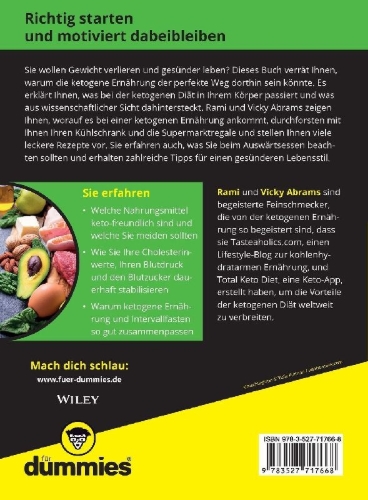 Buchcover und Innenansicht für das Buch: Keto für Dummies