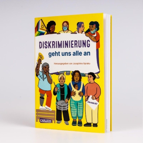 Buchcover und Innenansicht für das Buch: Diskriminierung geht uns alle an