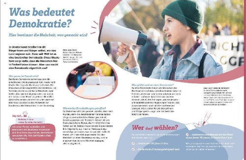 Buchcover und Innenansicht für das Buch: WAS IST WAS Deutschland. Wo und wie wir leben