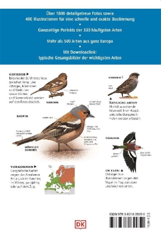 Buchcover und Innenansicht für das Buch: Vögel in Europa