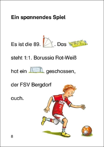 Buchcover und Innenansicht für das Buch: Bildermaus - Mit Bildern Englisch lernen - Fußballgeschichten - Football Stories