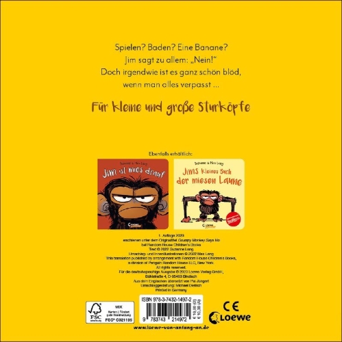 Buchcover und Innenansicht für das Buch: Grumpy Monkey Says No!