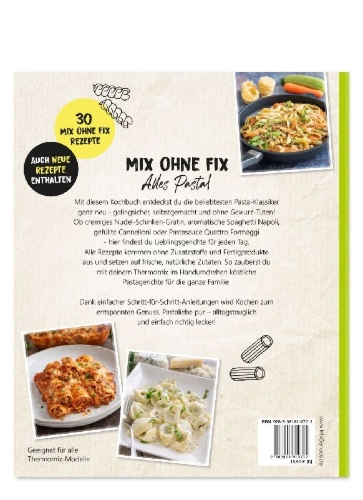 Buchcover und Innenansicht für das Buch: Mix ohne Fix! Pastarezepte