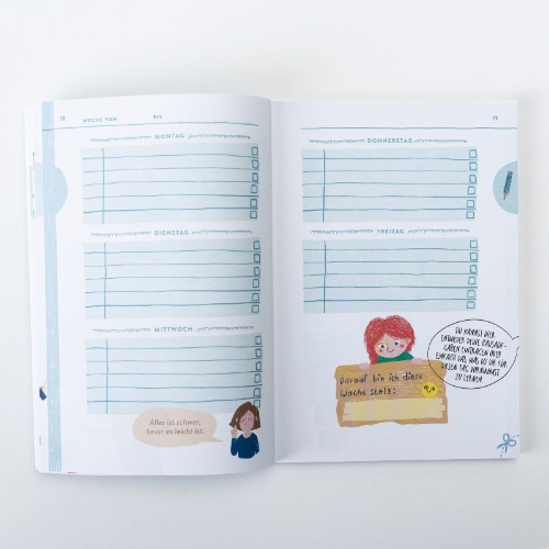 Buchcover und Innenansicht für das Buch: Mein Lerntagebuch
