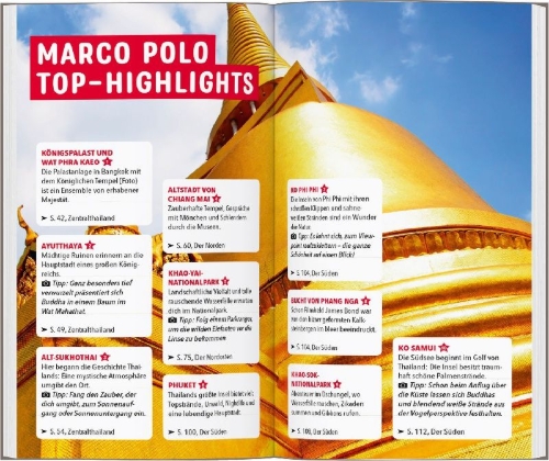 Buchcover und Innenansicht für das Buch: MARCO POLO Reiseführer Thailand
