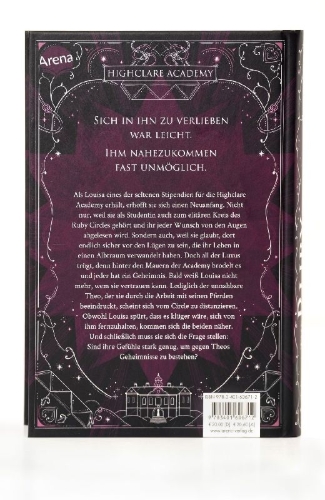Buchcover und Innenansicht für das Buch: The Ruby Circle (1). All unsere Geheimnisse