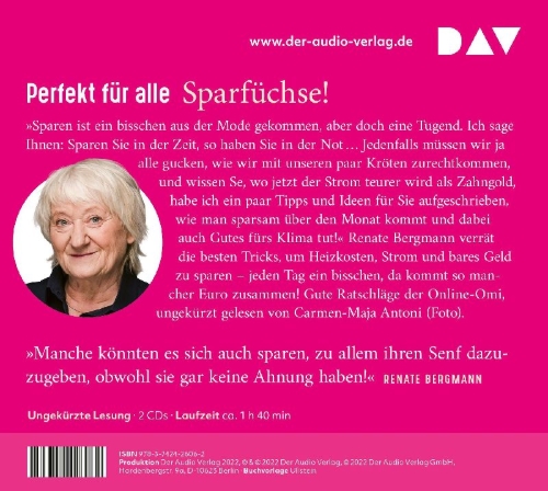 Buchcover und Innenansicht für das Buch: Dann lassen wir eben die Heizdecke weg! Sparen mit der Online-Omi