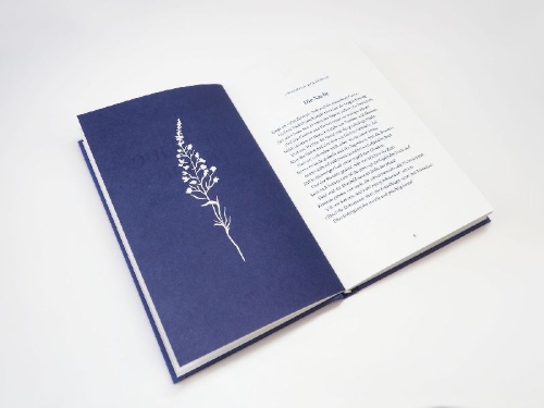Buchcover und Innenansicht für das Buch: Die blaue Blume. Gedichte der Romantik