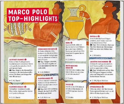 Buchcover und Innenansicht für das Buch: MARCO POLO Reiseführer Kreta