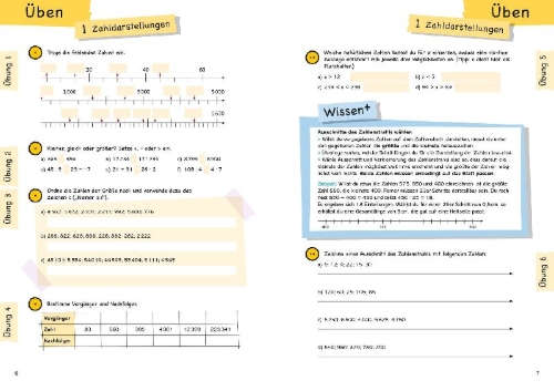 Buchcover und Innenansicht für das Buch: Wissen - Üben - Testen: Mathematik 5. Klasse